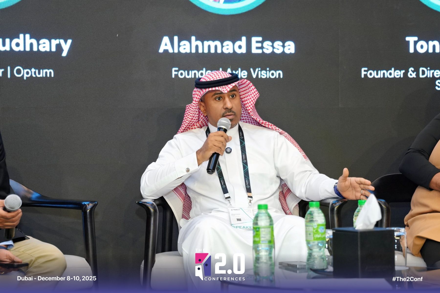 Dr. Essa Al-Ahmad speaking on a panel