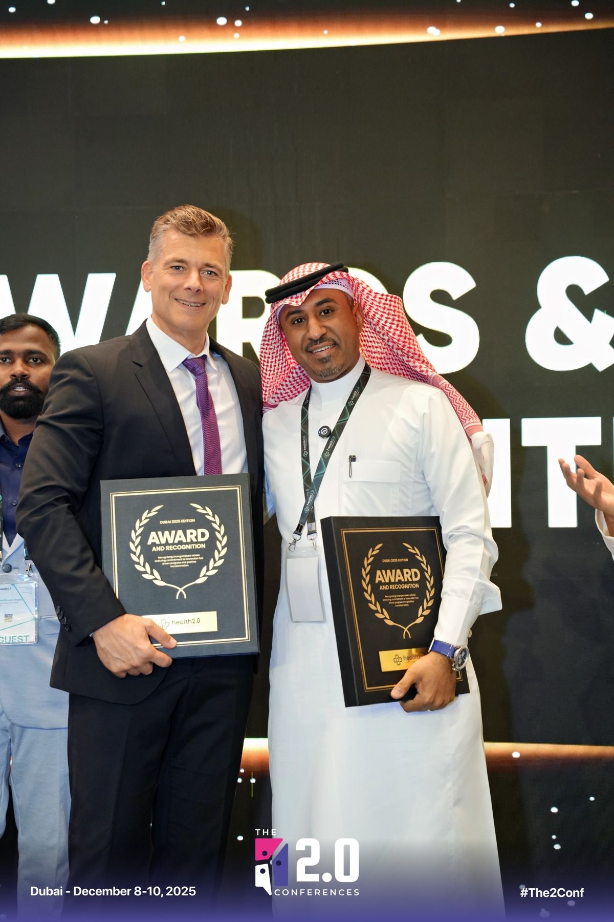 Dr. Essa Al-Ahmad receiving an Award & Recognition at the Health 2.0 Conference in Dubai